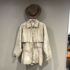 Vintage Filson Tin Cloth Double Logger Coat. Mens L